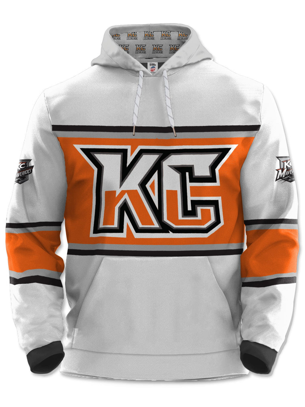 Kansas City Mavericks White Hockey Hoodie