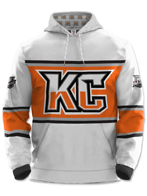 Kansas City Mavericks White Hockey Hoodie