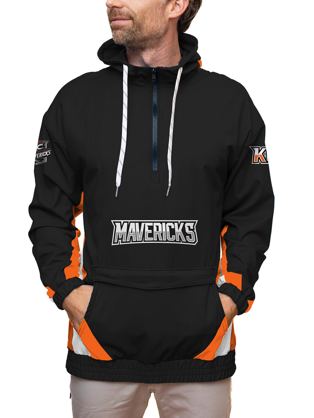 Kansas City Mavericks Black Hockey Windbreaker