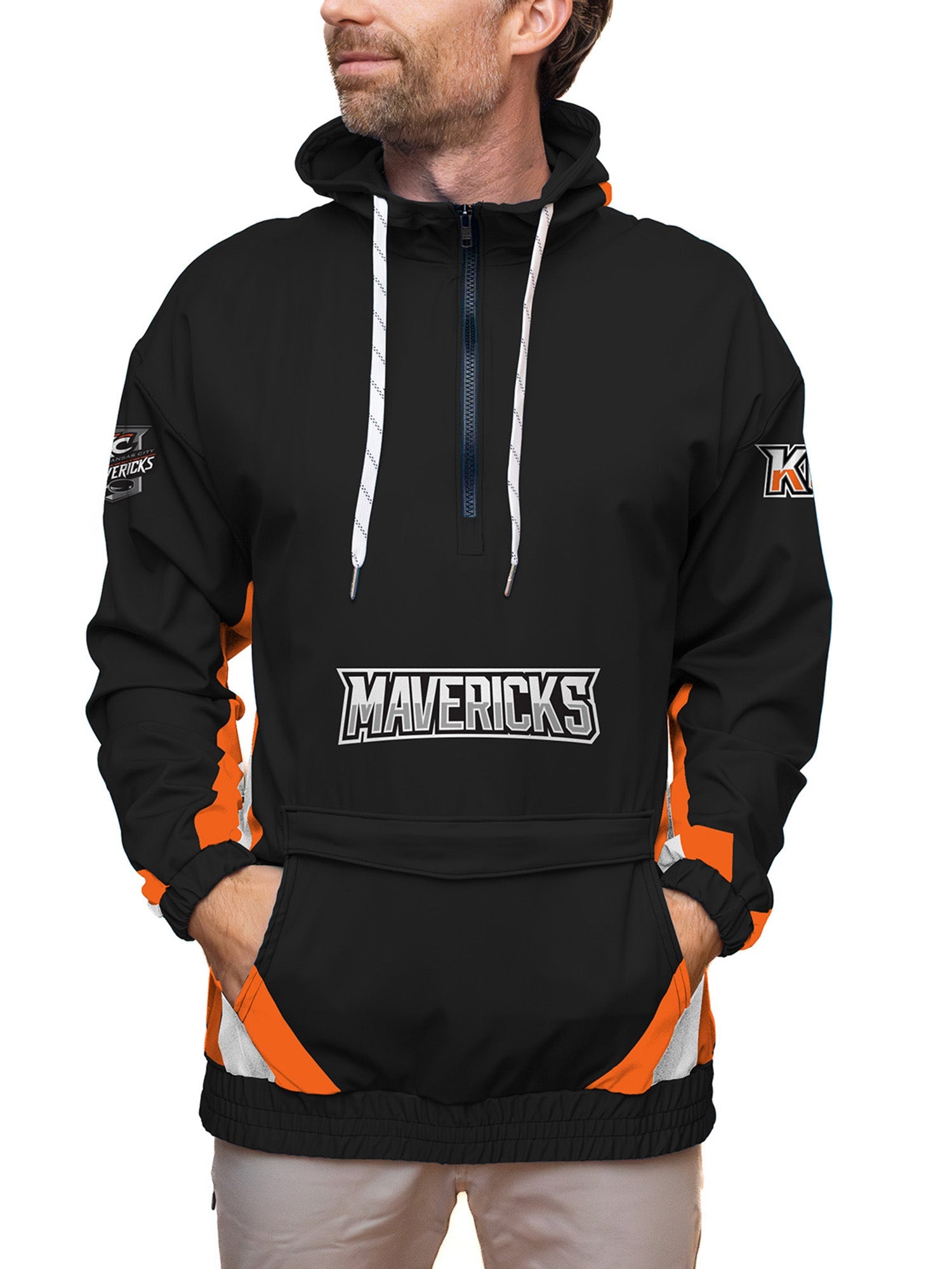 Kansas City Mavericks Black Hockey Windbreaker