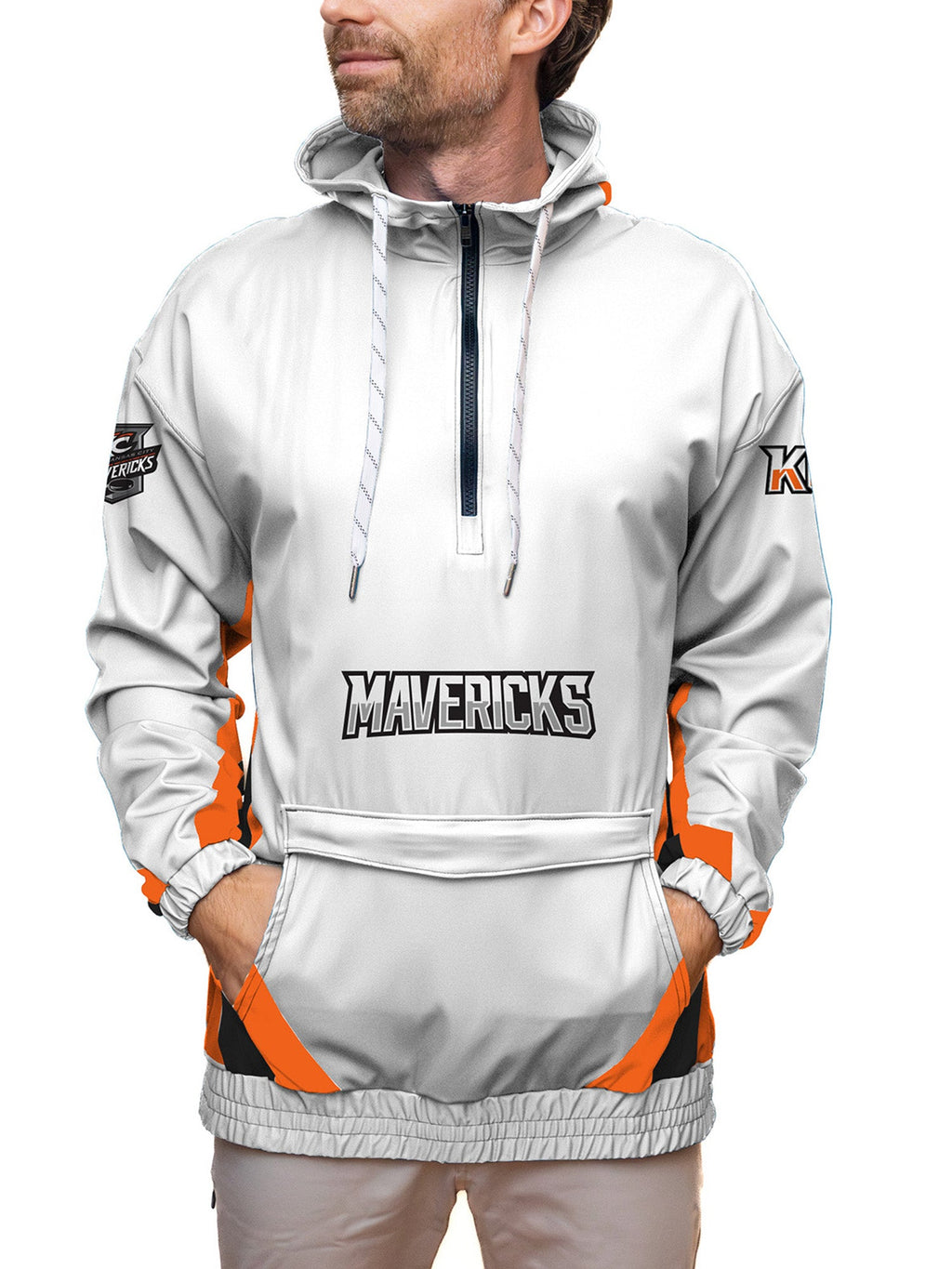 Kansas City Mavericks White Hockey Windbreaker