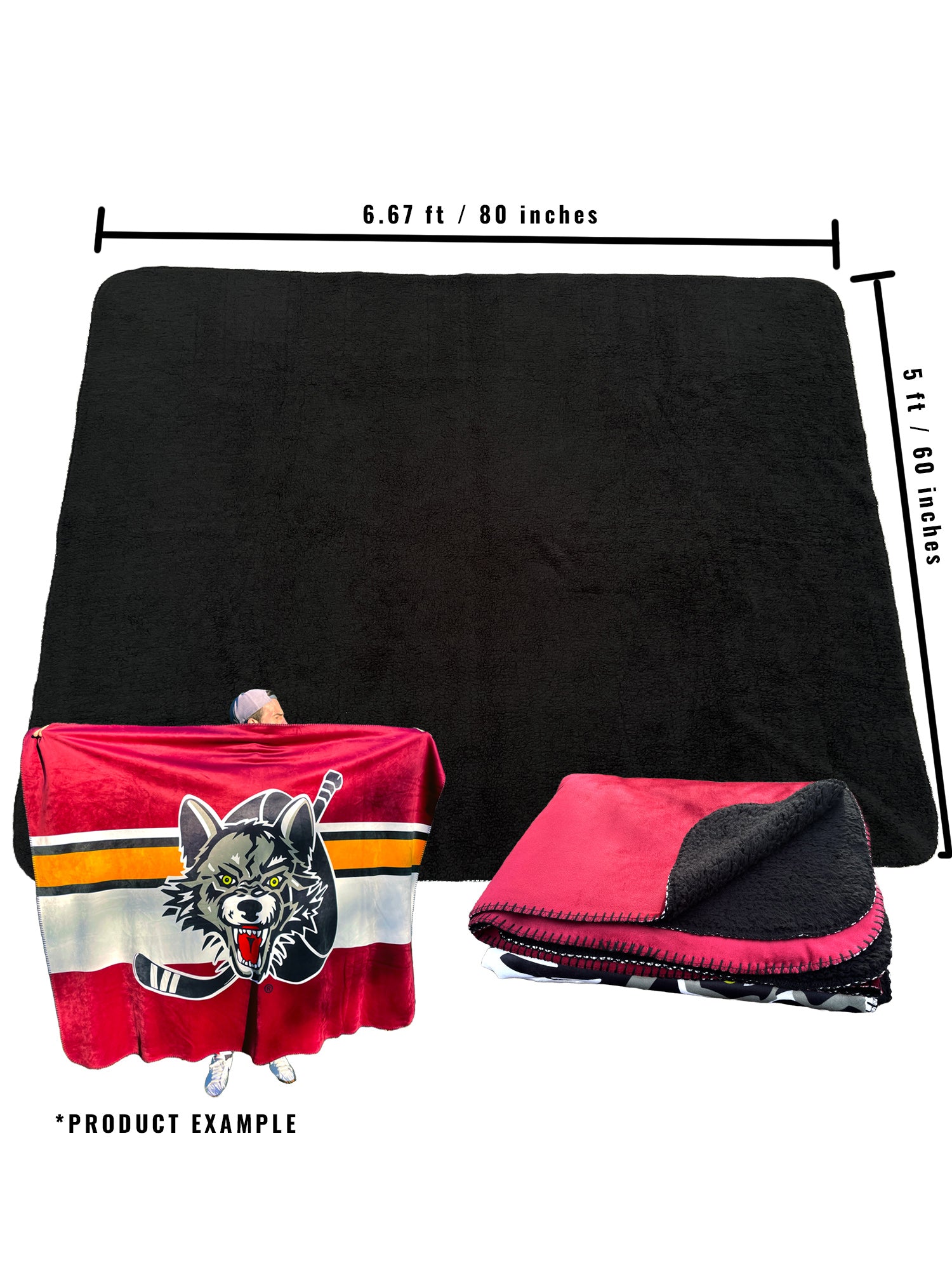 Kansas City Mavericks Black Sherpa Blanket
