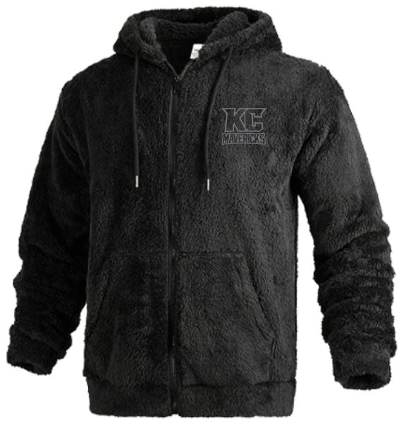 Mens/Unisex Fuzzy Full Zip Hoodie