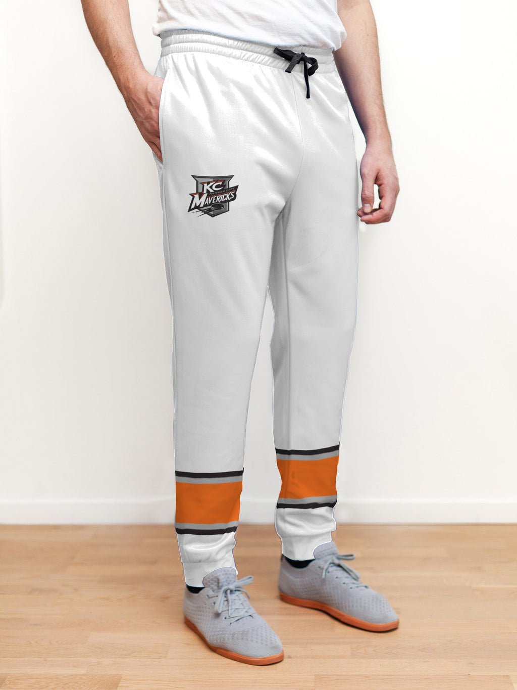 Kansas City Mavericks White Hockey Jogger Pants