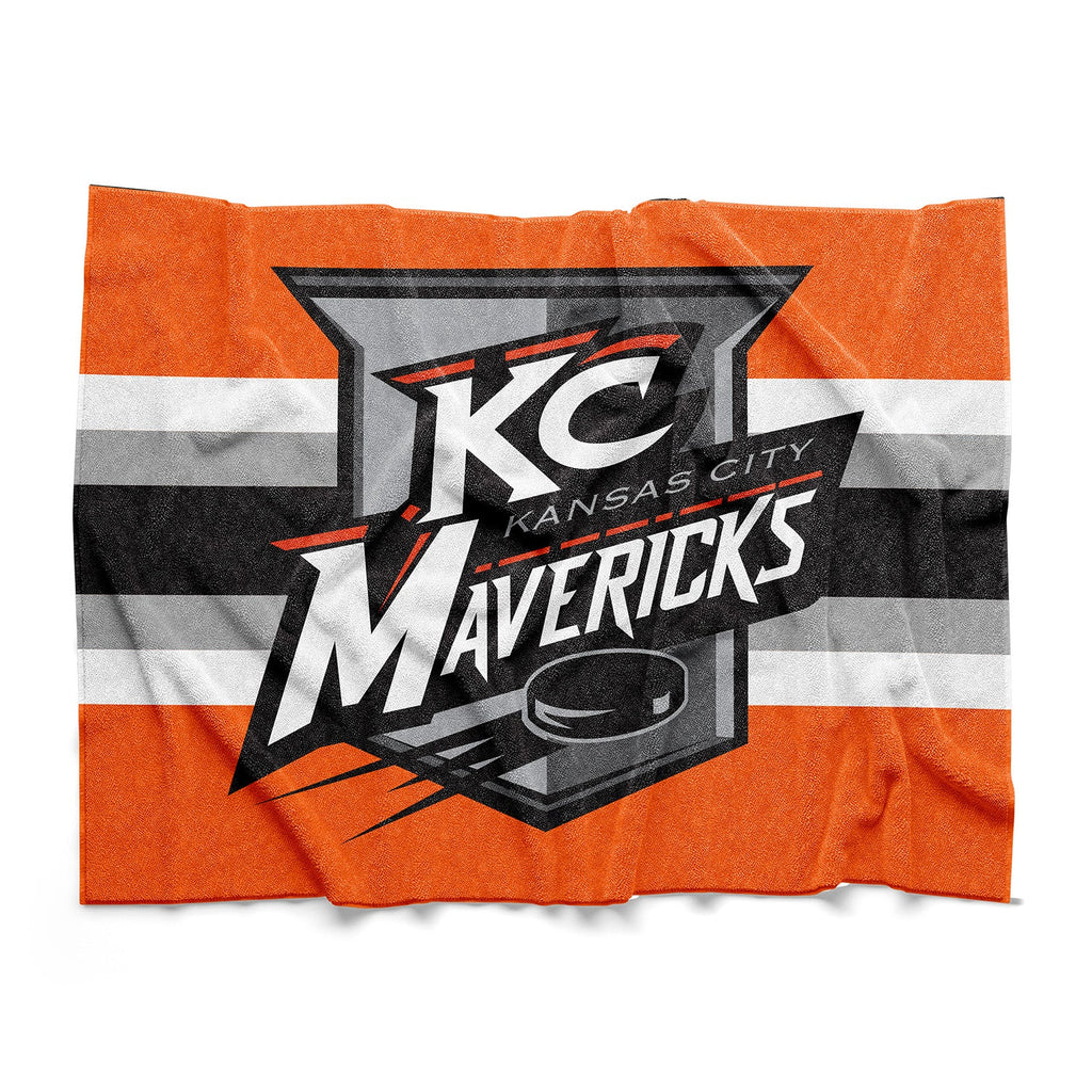 Kansas City Mavericks Orange Sherpa Blanket