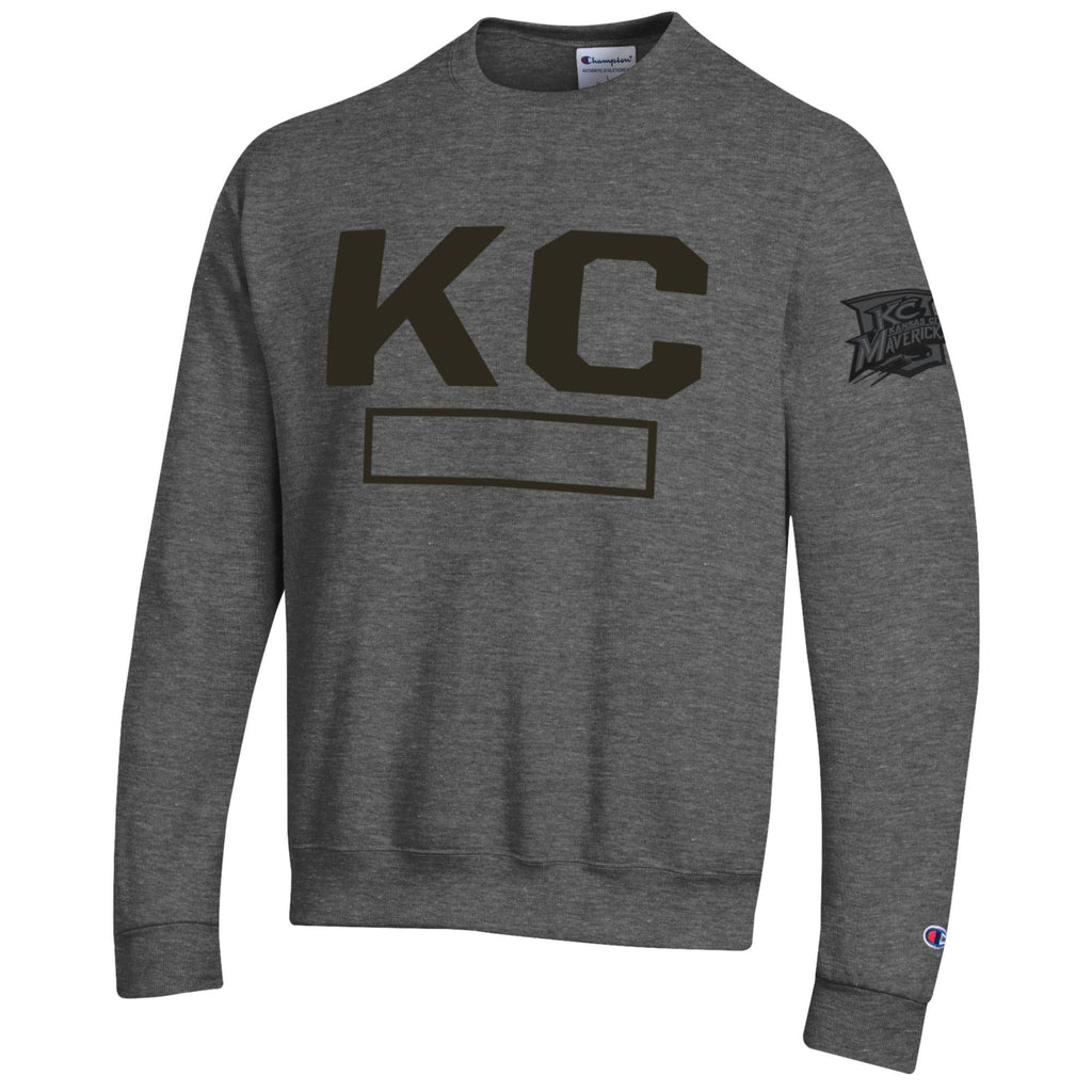 Mens Crew Sweatshirt w/ big KC/rectangle Granite