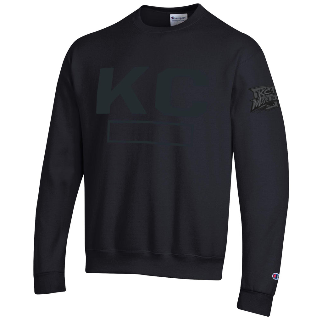 Mens Crew Sweatshirt w/ big KC/rectangle Black