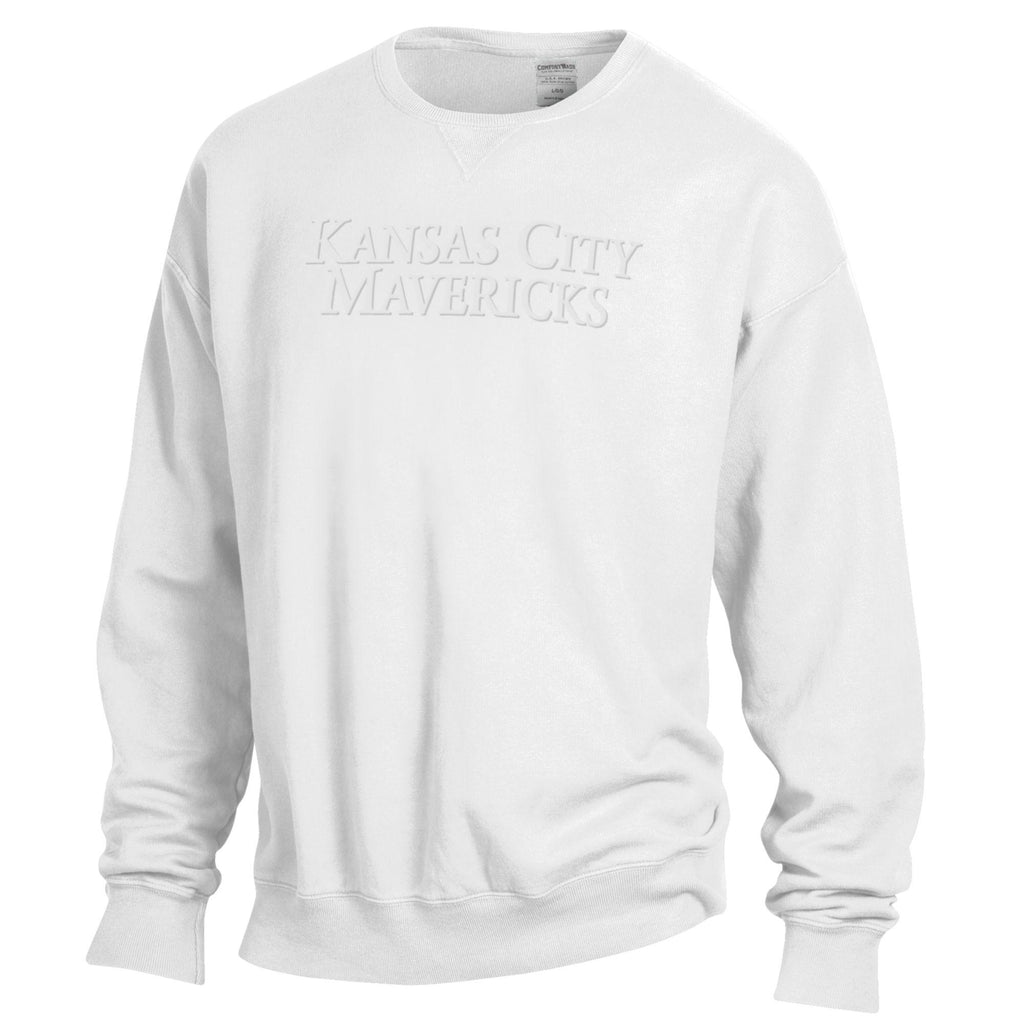 Mens Comfort Wash Sweatshirt w/ Puff Print White