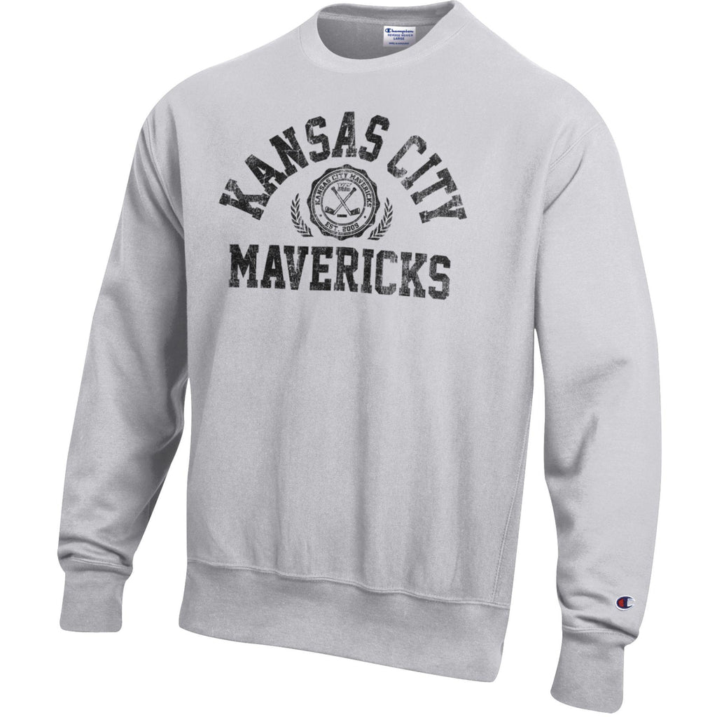 Mens Reverse Weave Sweatshirt w/ Faux Seal