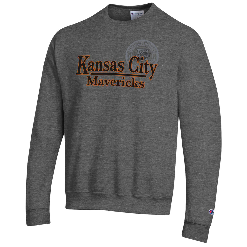 Mens Powerblend Sweatshirt w/ Seal and Kansas City Mavericks Granite Heather