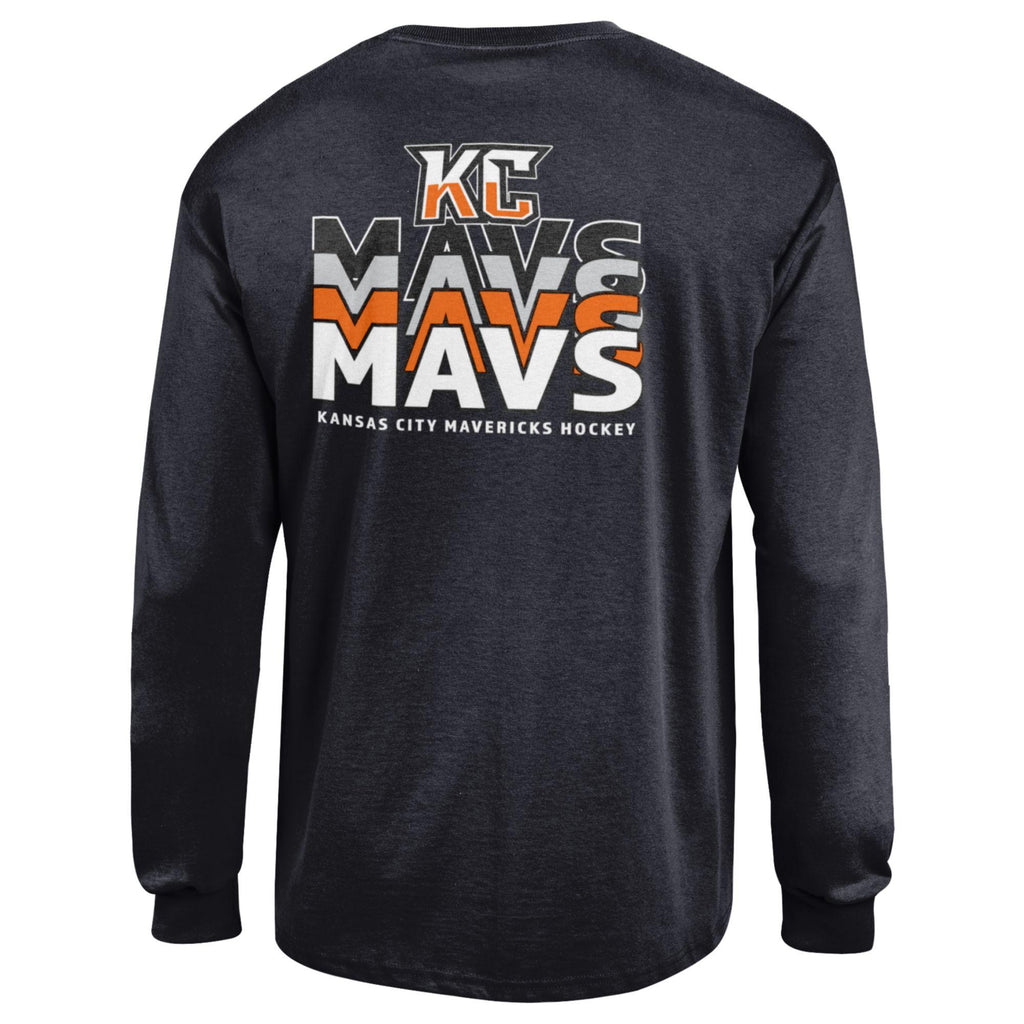 Mens Repeated MAVS L/S Tee Black