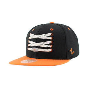 Hat Flat Bill Hockey Lace Up Black