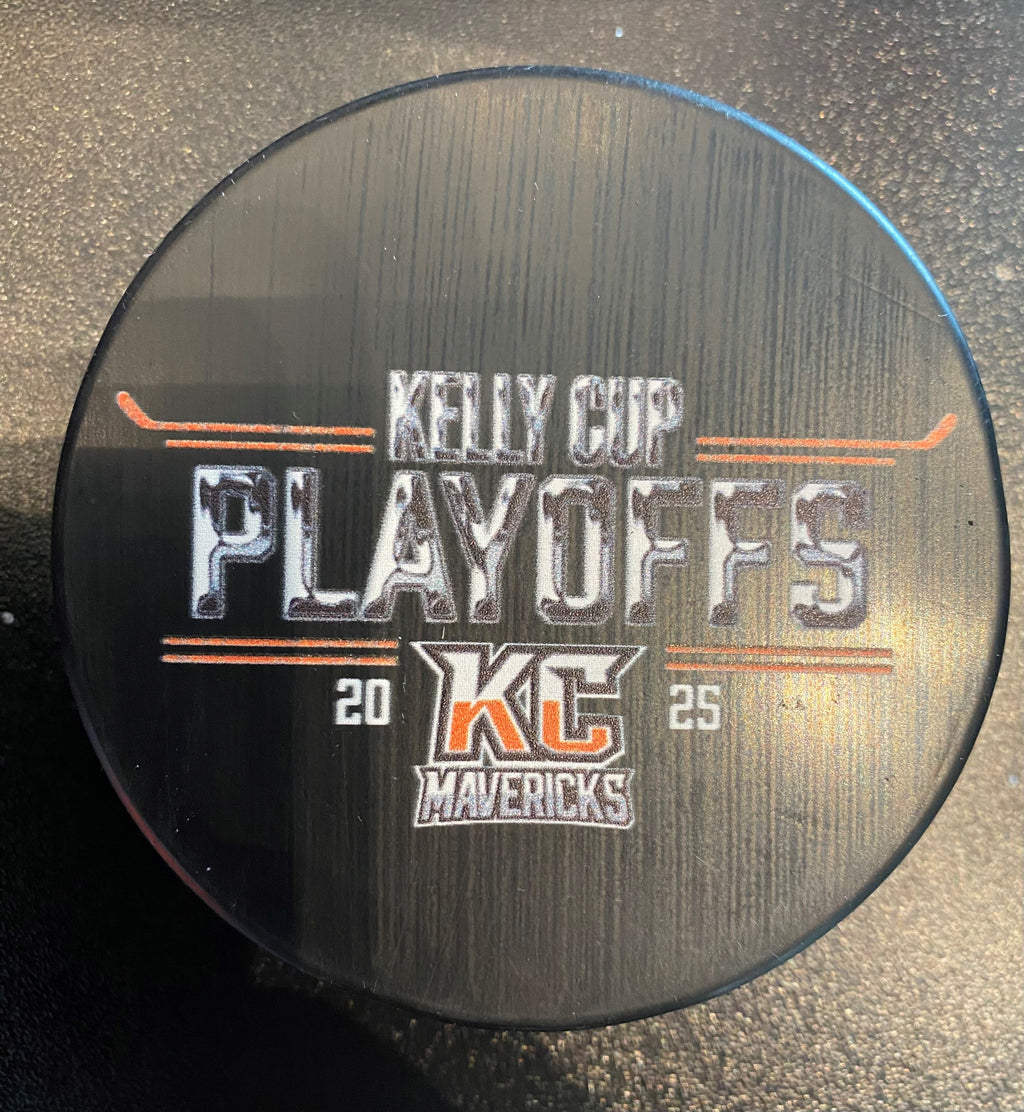 Kelly Cup Playoff Chrome Look Lettering Puck